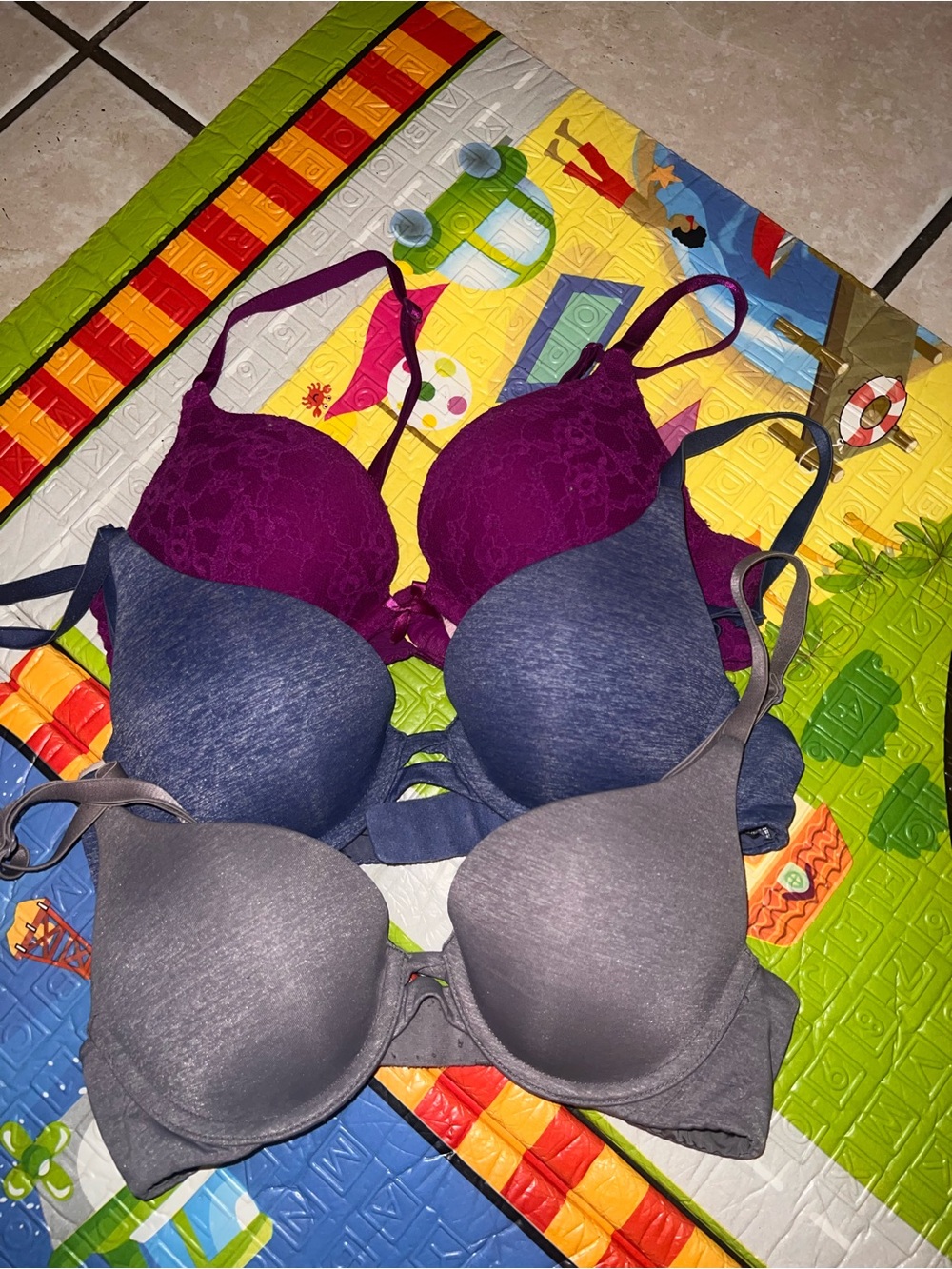 Victoria's Secret Purple, Navy & Gray Bras - Pack of 3